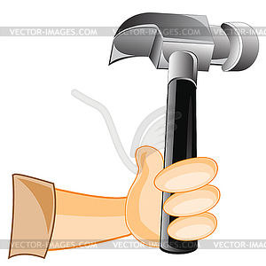 Gavel in hand of person - vector clipart