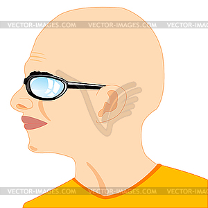 Portrait bald men - royalty-free vector clipart