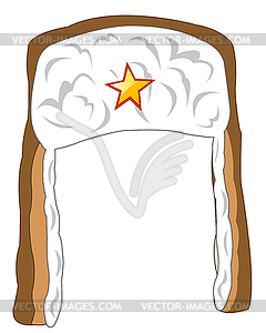 Winter hat with star - vector clip art