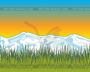 Beautiful dawning on nature - vector clipart