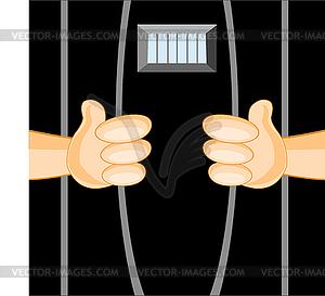 Persons in prison - vector clipart