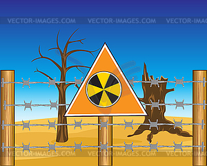Zone to radioactive danger - vector image