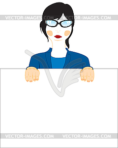Girl and poster - vector clipart