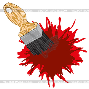 Tassel and red inkblot - vector clip art