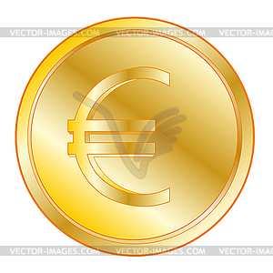 Coin with sign euro - vector clipart