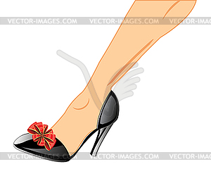 Loafer on leg - vector clipart