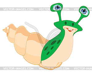 Snail in seashell - vector image