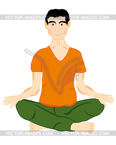 Persons in pose yoga - vector image