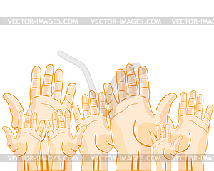 Much raised hands - vector clipart / vector image