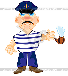 Sailor captain with tube - vector clipart