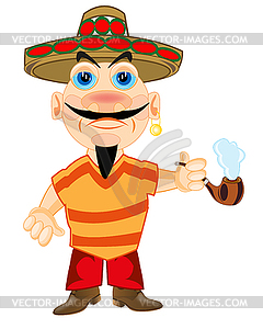 Mexican in hat - vector clipart