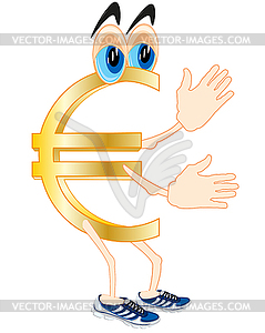 Cartoon of sign euro - vector clipart