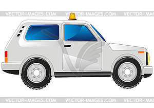 White passenger car - vector image