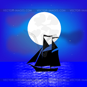 Sailing ship seaborne - vector image
