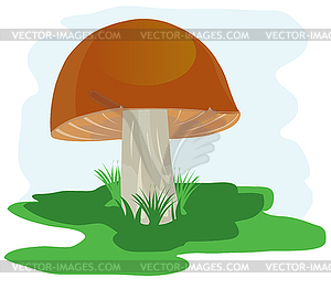 Mushroom on glade - vector clipart