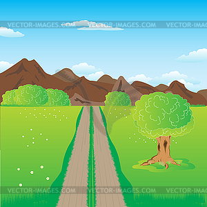 Road in mountains - vector clipart / vector image