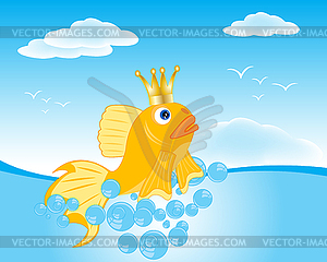 Goldfish seaborne - vector clipart