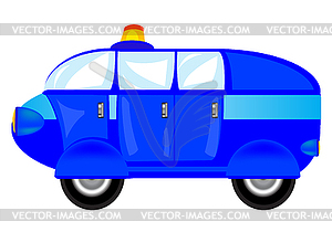 Blue cartoon car - color vector clipart