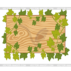 Board with foliage - vector clipart