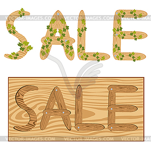 Word of wooden letters - vector image