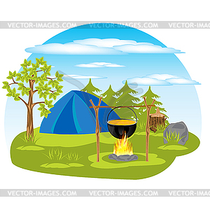 Отдых в лесу - клипарт в векторе / векторное изображение