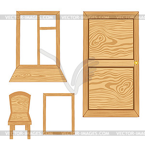 Door and window of tree - vector image