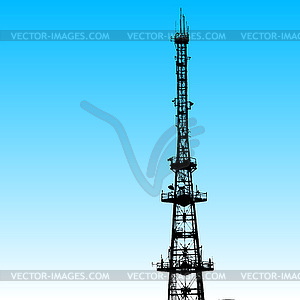 Communications tower for tv and mobile phone - vector image