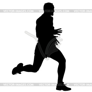 Silhouettes Runners on sprint, men.  - vector clipart / vector image