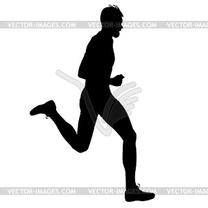 Silhouettes Runners on sprint, men.  - vector image