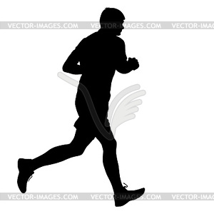 Silhouettes Runners on sprint, men. - vector image