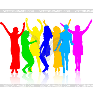 Silhouettes of beautiful womans. illu - vector image