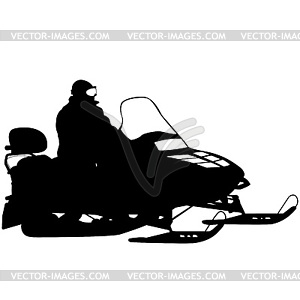 Silhouette snowmobile  - vector image