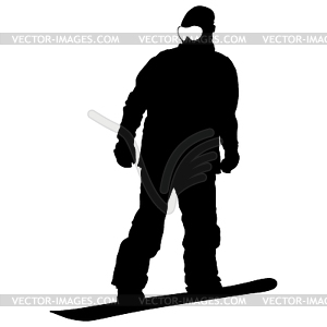 Black silhouettes snowboarders. illu - vector clipart