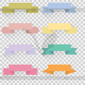 Set color ribbons and banners, - vector clipart