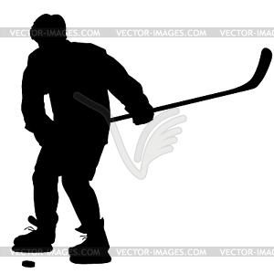 Silhouette of hockey player. . illustra - vector clipart