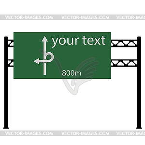 Blank road sign on road.  - vector clipart