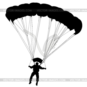 Skydiver, silhouettes parachuting - vector clipart / vector image