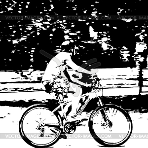 Silhouette of cyclist male.  - vector image