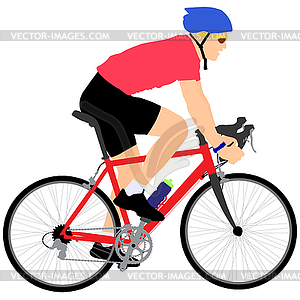 Silhouette of cyclist male.  - vector clipart