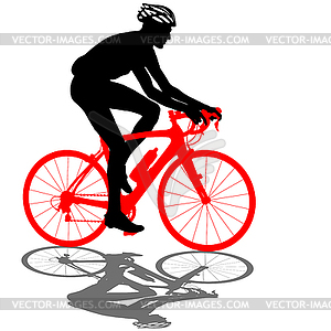 Silhouette of cyclist male.  - vector clipart