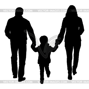 Black silhouettes Family. illustratio - vector clipart