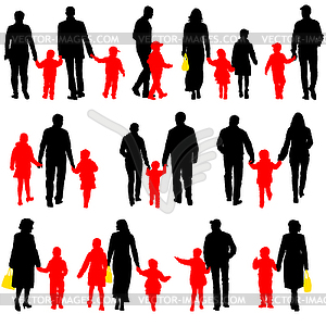 Black silhouettes Family. illustratio - vector clip art