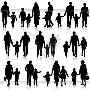 Black silhouettes Family. illustratio - vector clipart