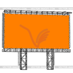 Silhouette of Steel structure billboard.  - vector clip art