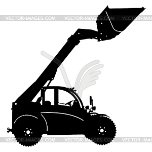 Silhouette of heavy loaders with ladle - vector clip art