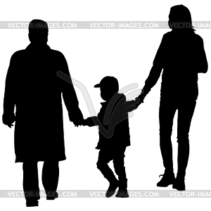 Black silhouettes Family. illustratio - vector clip art