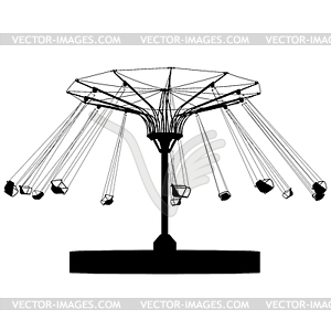 Silhouette atraktsion colorful ferris wheel - vector clip art