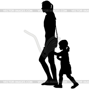 Black silhouettes Family. illustratio - vector image