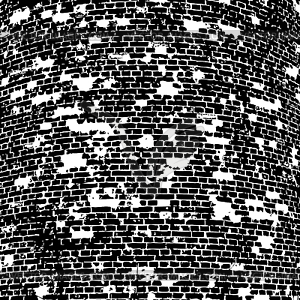 Brick wall of house, with lines laying solution - vector image