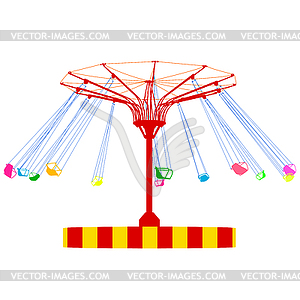 Silhouette atraktsion colorful ferris wheel - vector clipart